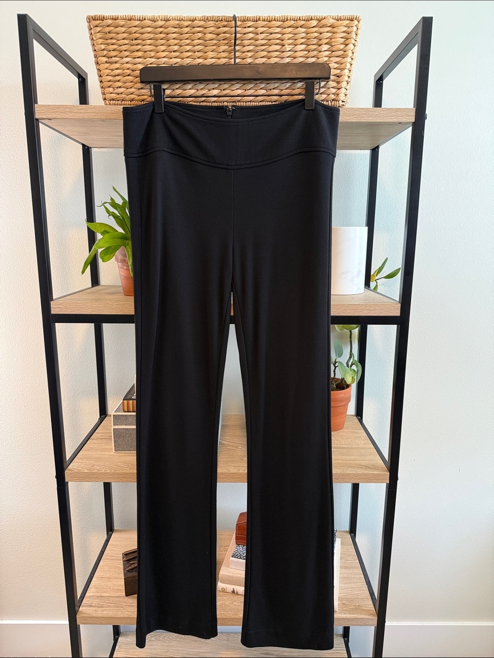 CAbi Ponte Knit Straight Leg Black Pants, 10 Tall